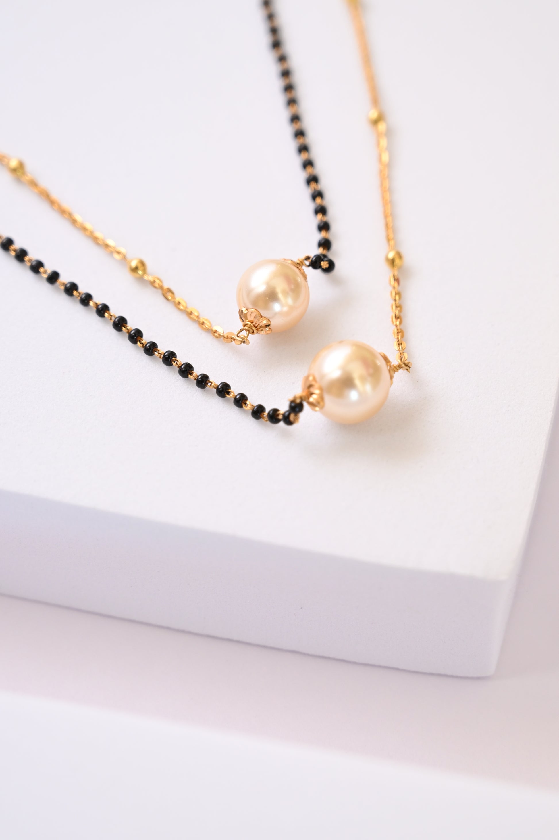Pearl beads Gold Layered Mangalsutra