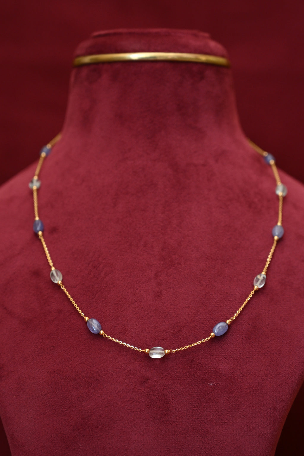 Light weight gold chain with beads