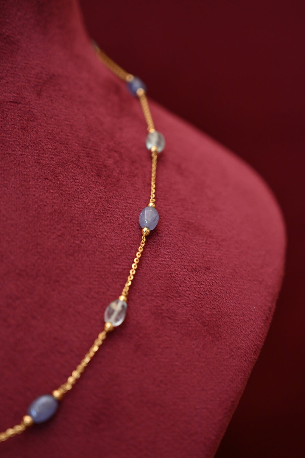 Light weight gold chain with beads