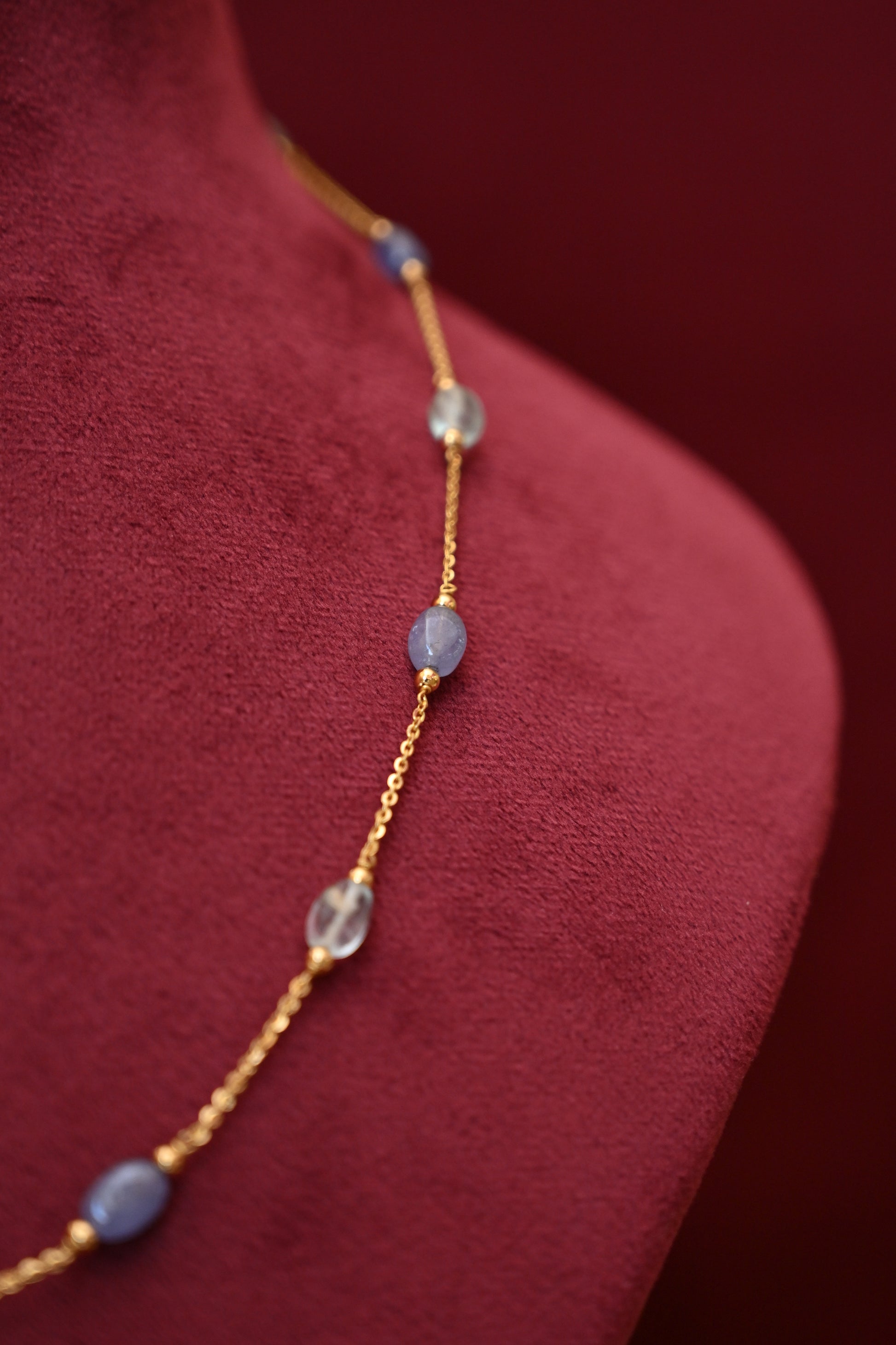 Light weight gold chain with beads