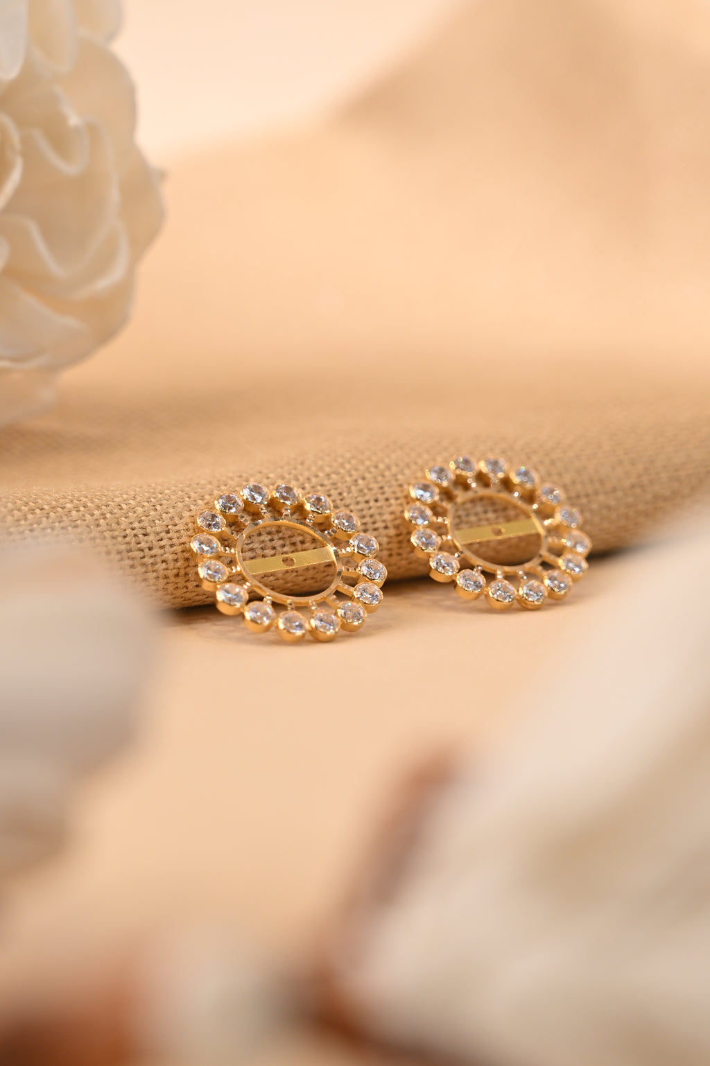 CZ Stone Gold Earring Frames