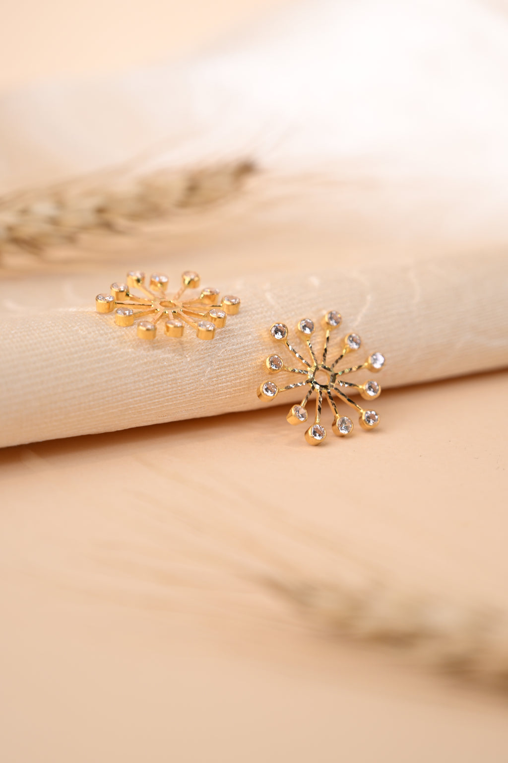 CZ Stone Gold Earring Frames