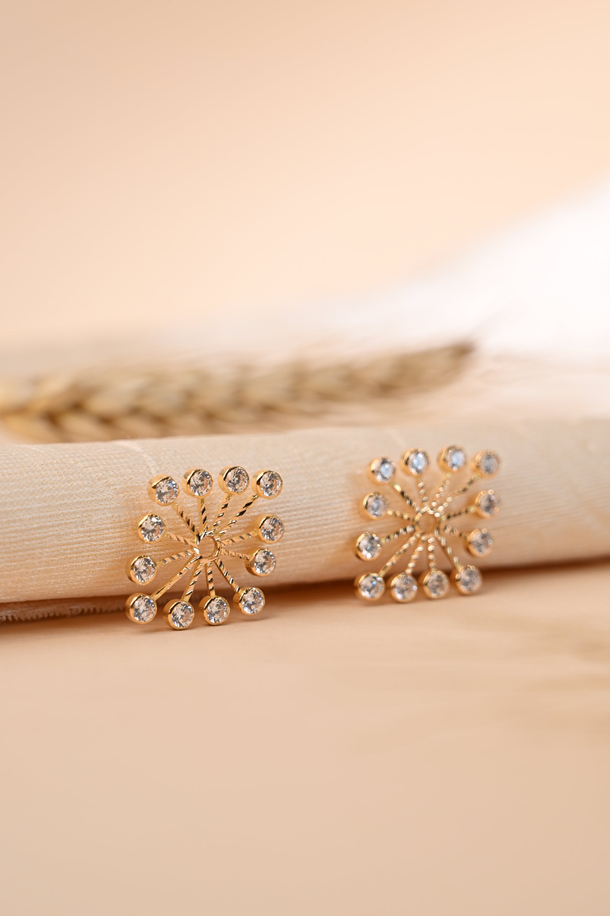 CZ Stones Gold Earring Frames