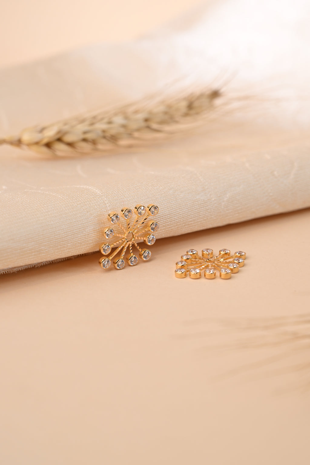 CZ Stones Gold Earring Frames