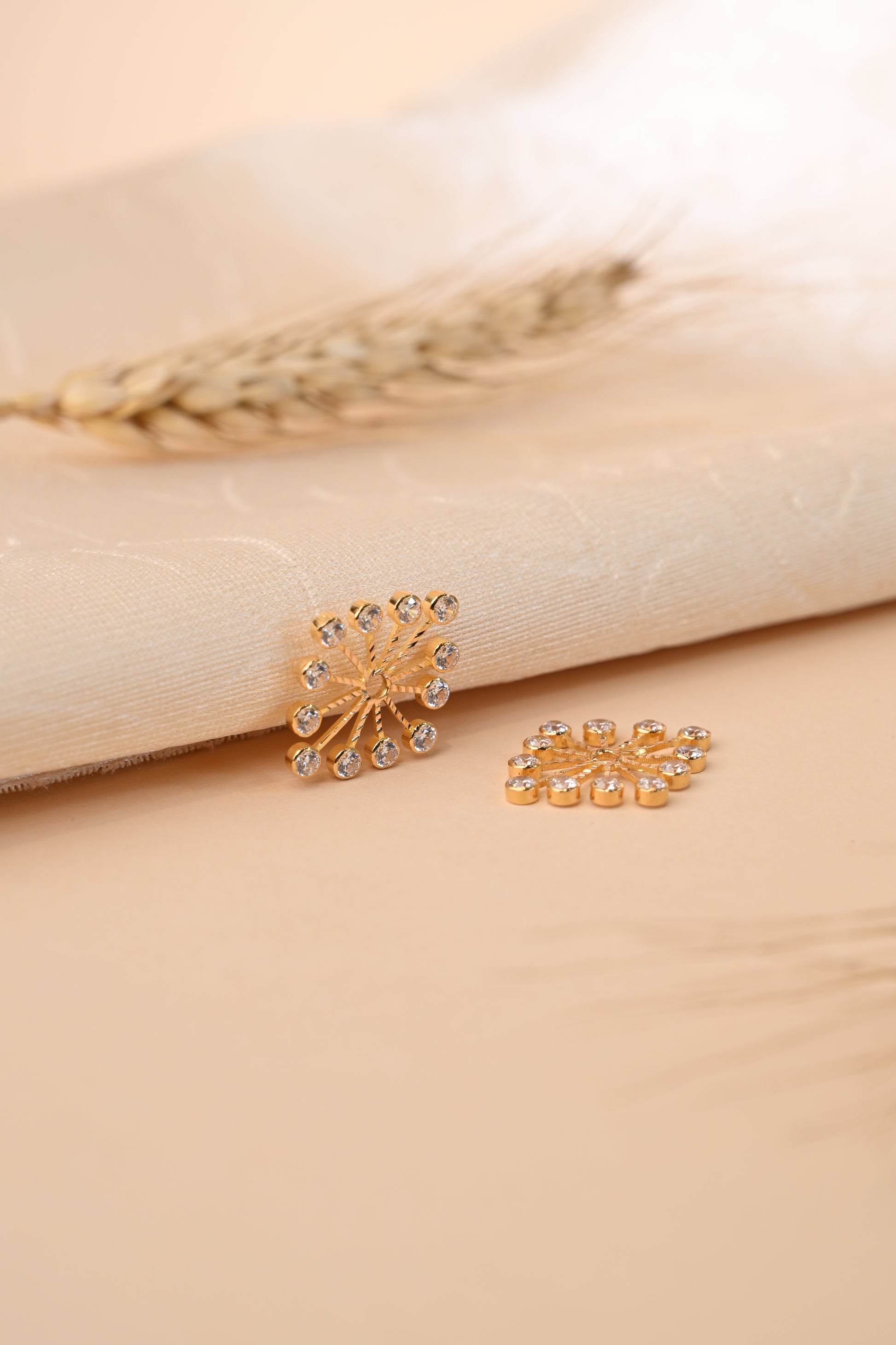 CZ Stones Gold Earring Frames