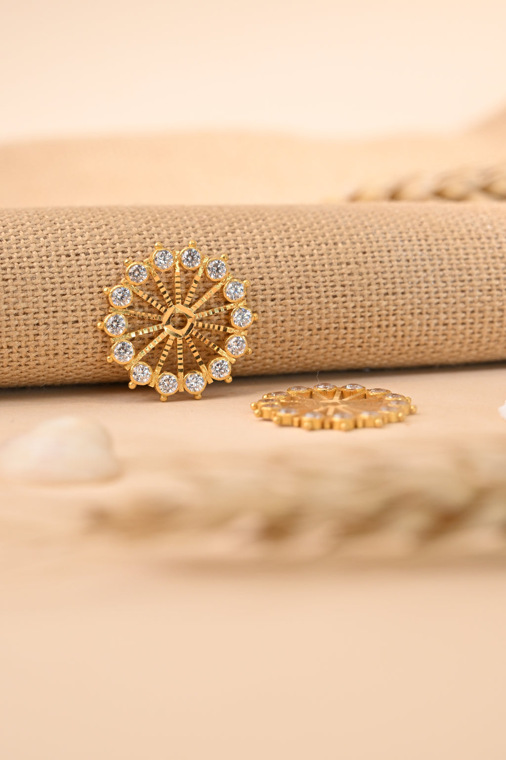 CZ Stone Gold Earring Frames