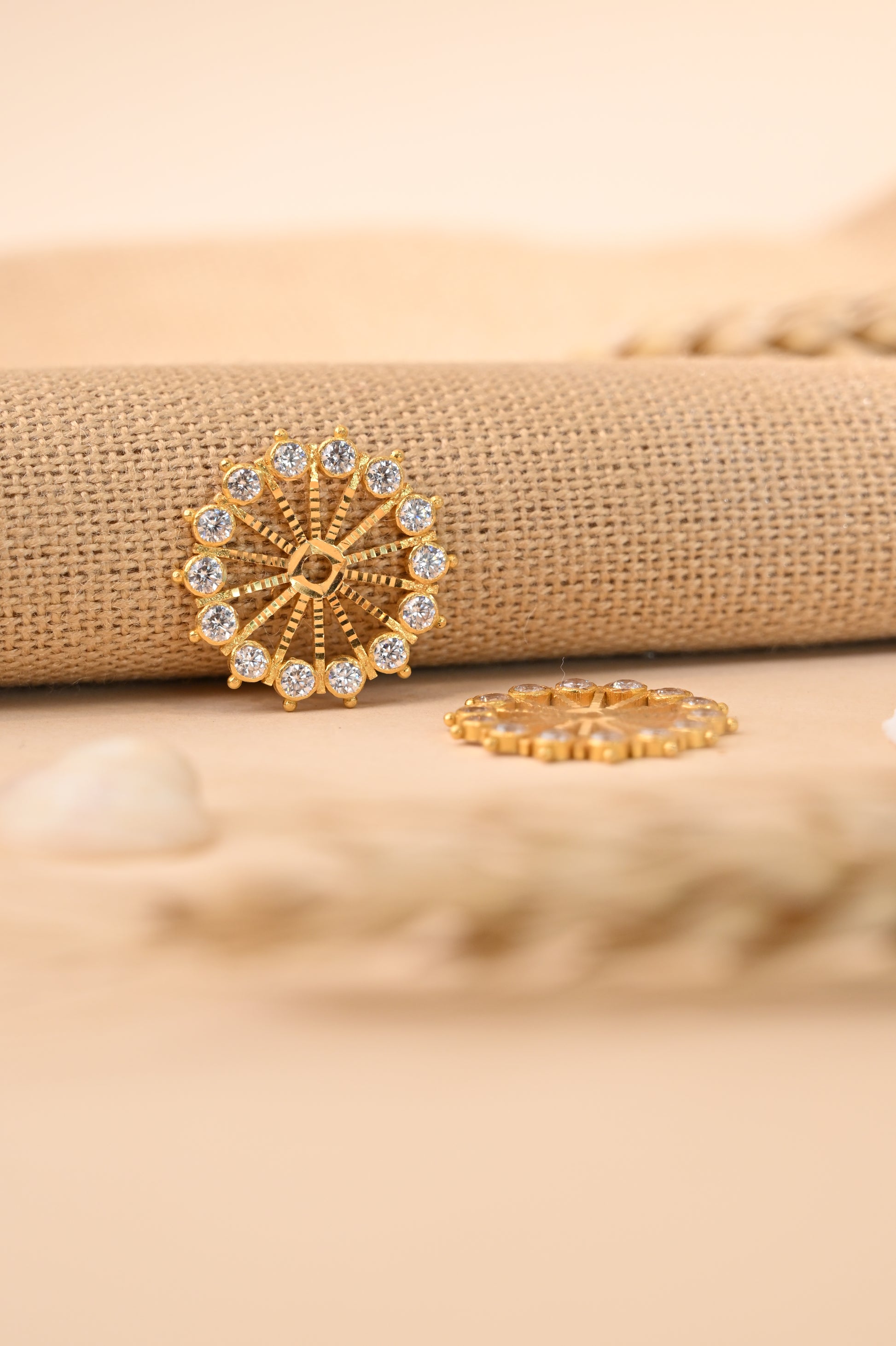 CZ Stone Gold Earring Frames