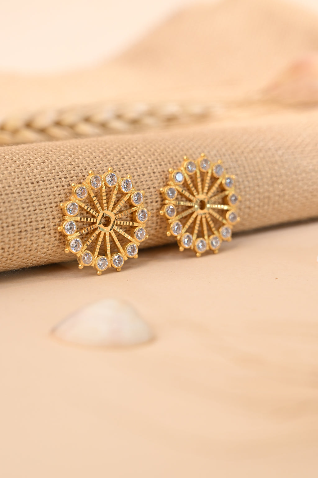 CZ Stone Gold Earring Frames