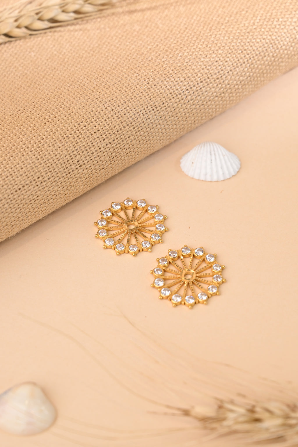 CZ Stone Gold Earring Frames