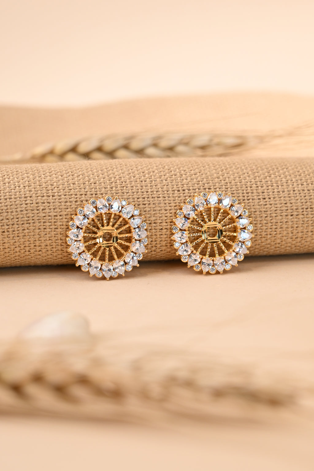 CZ Stone Gold Earring Frame