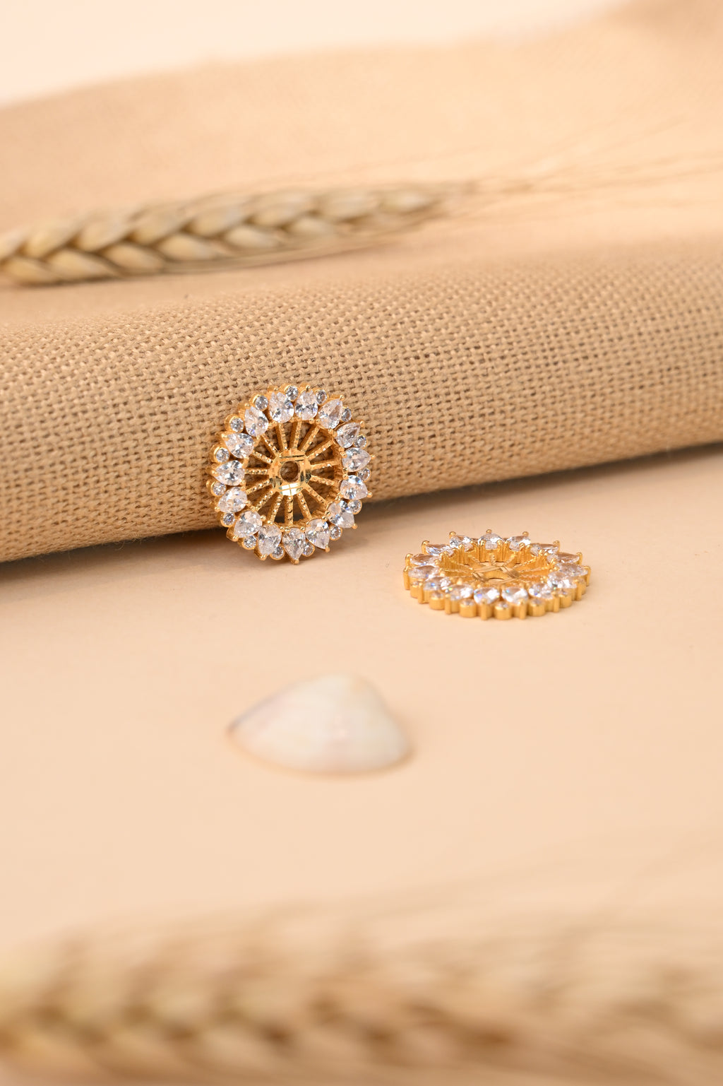 CZ Stone Gold Earring Frame