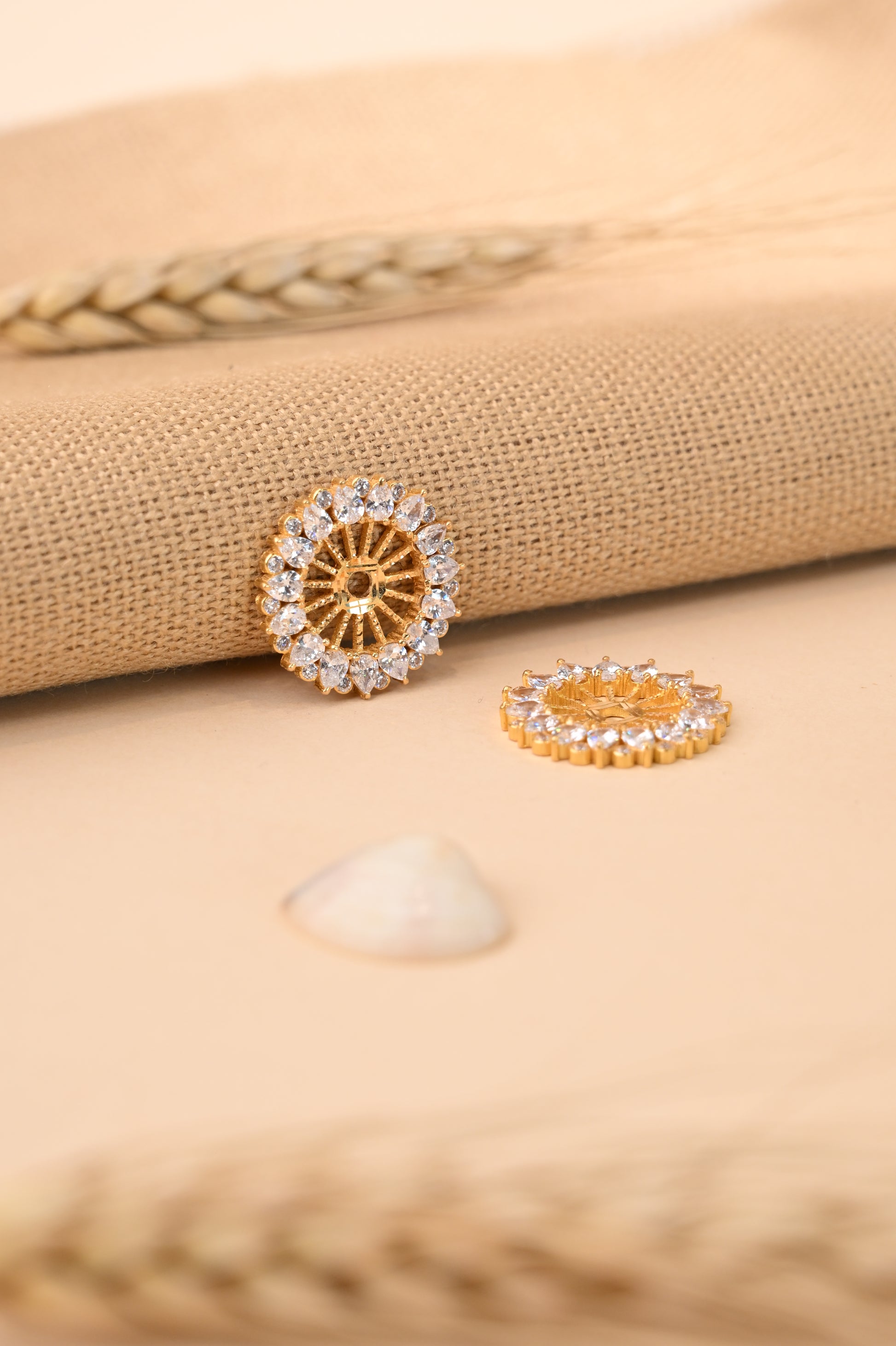 CZ Stone Gold Earring Frame