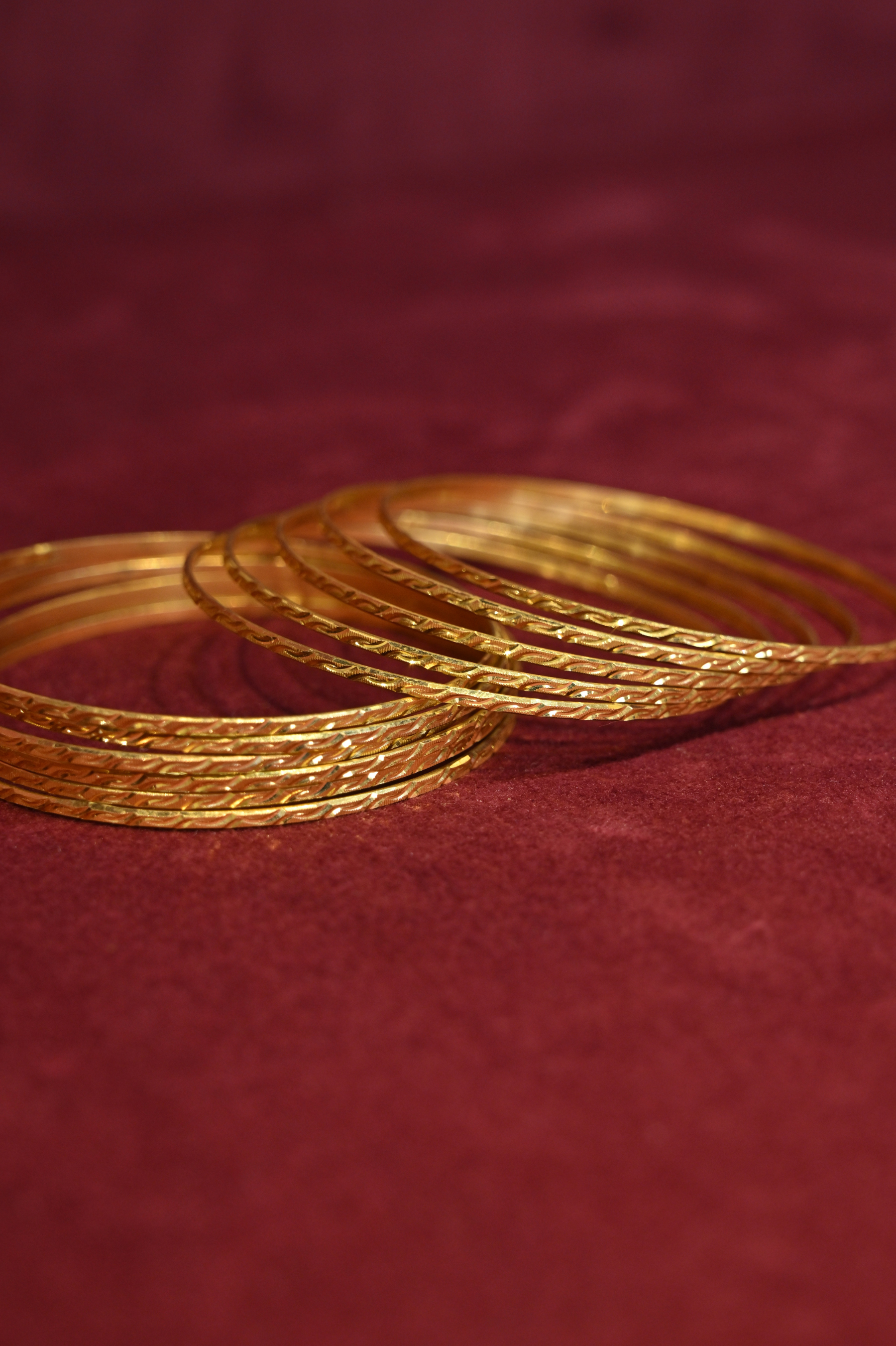 Braided Texture Gold Bangle Set