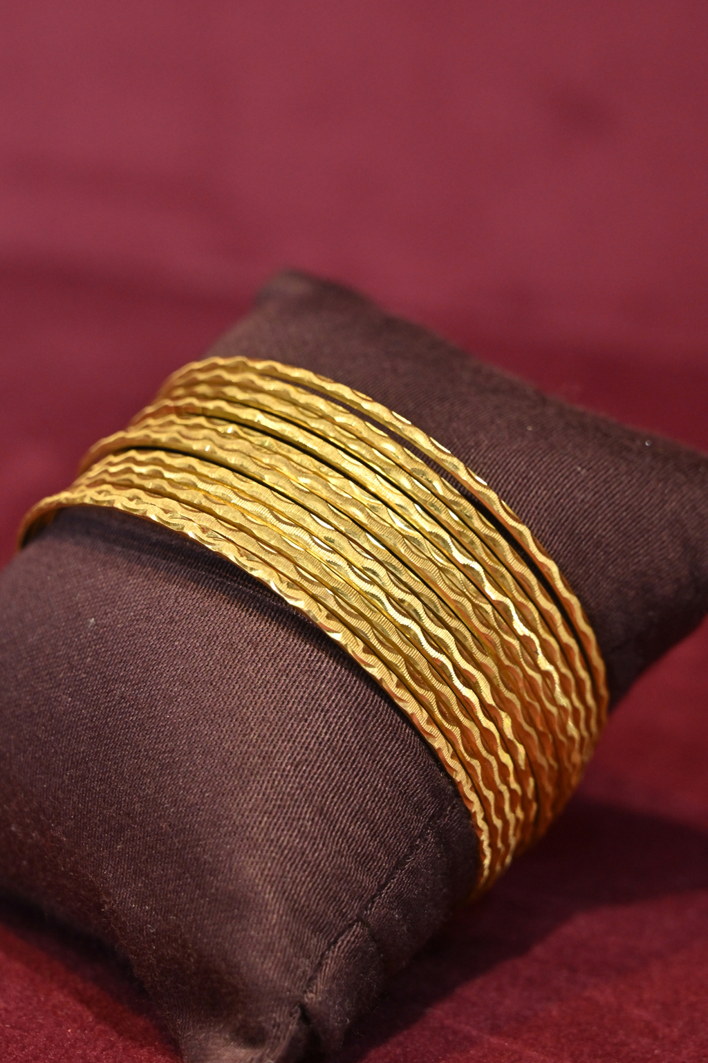 Braided Texture Gold Bangle Set