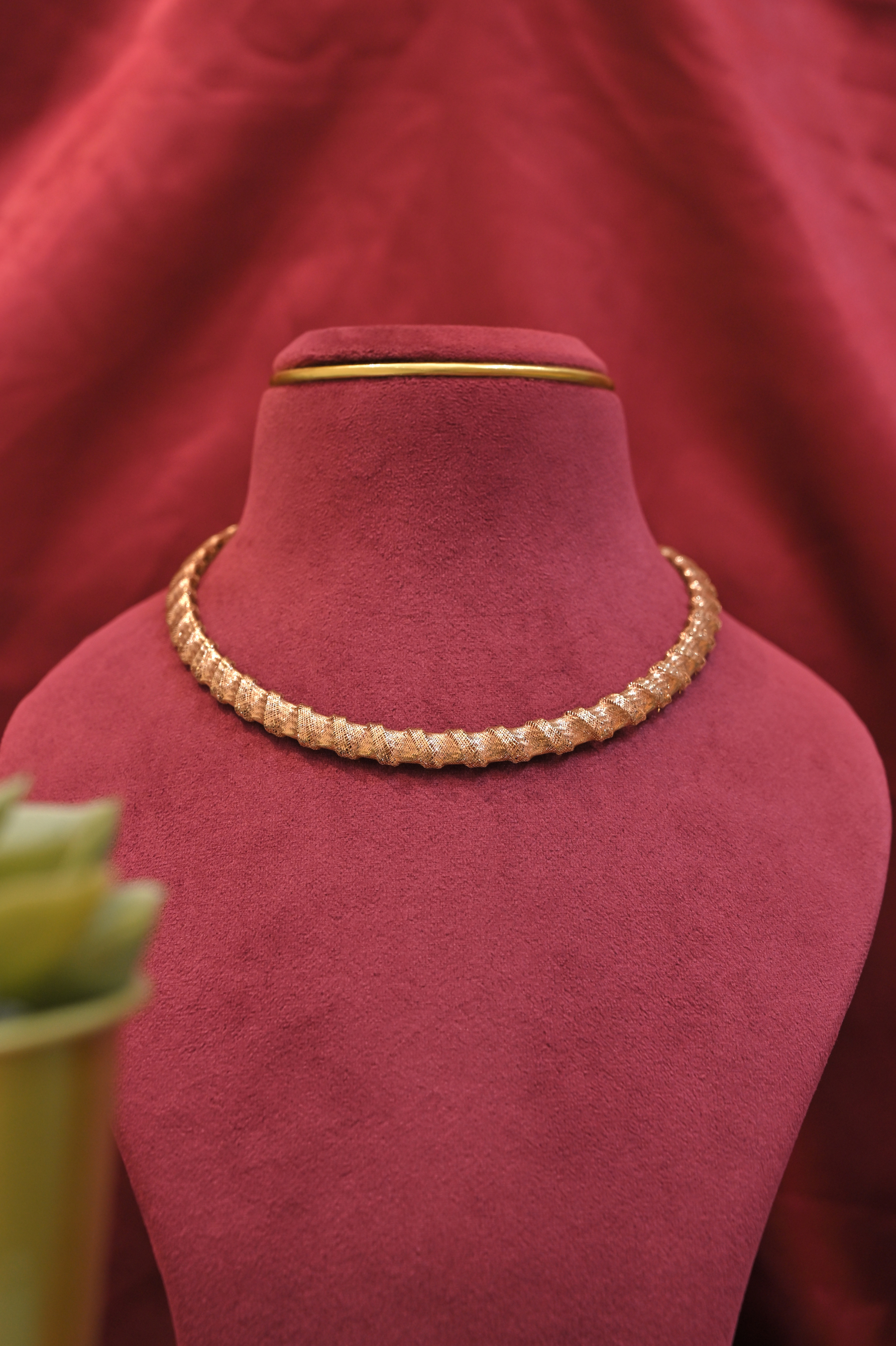Textured Gold Collar Necklace