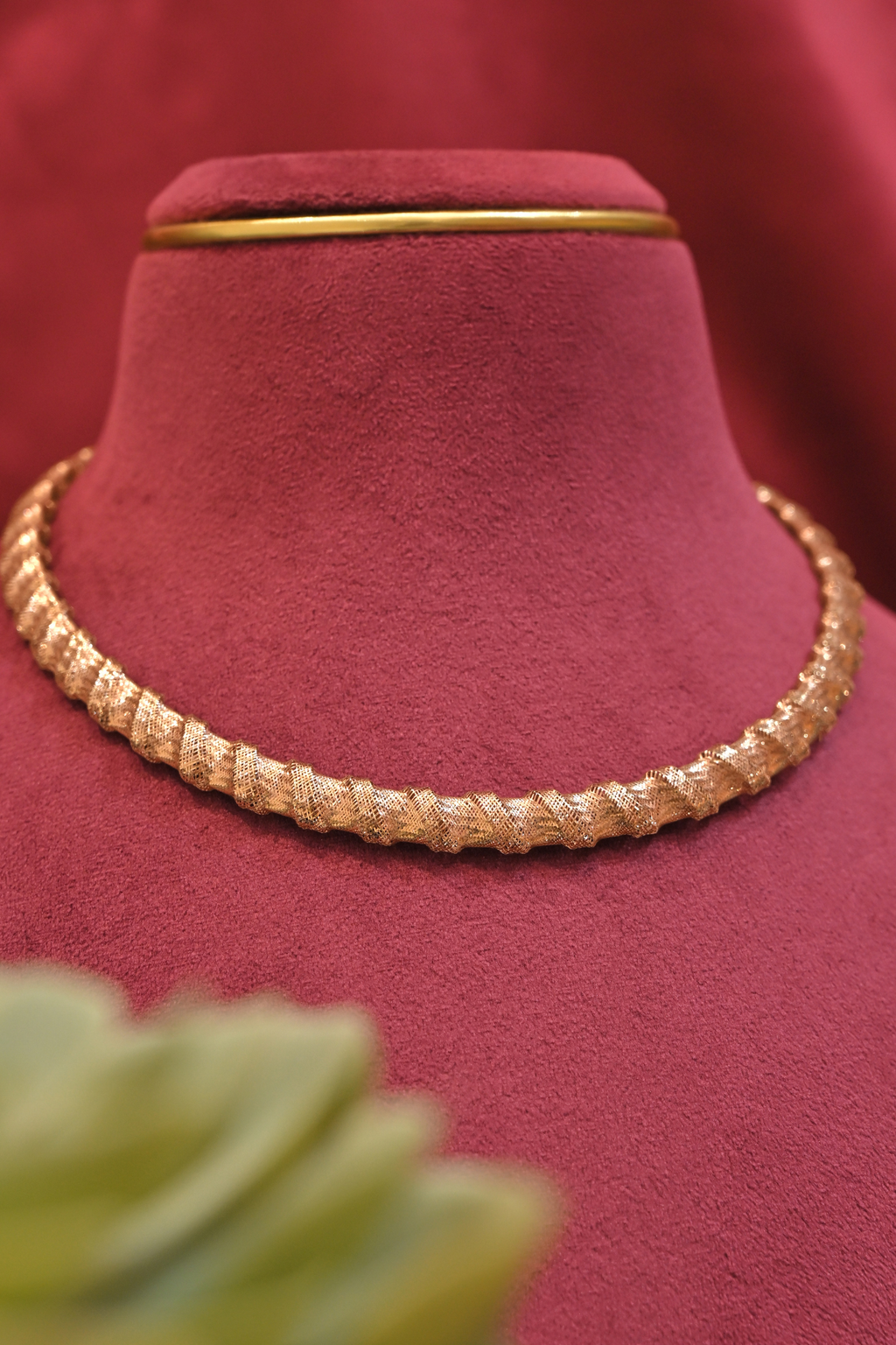 Textured Gold Collar Necklace