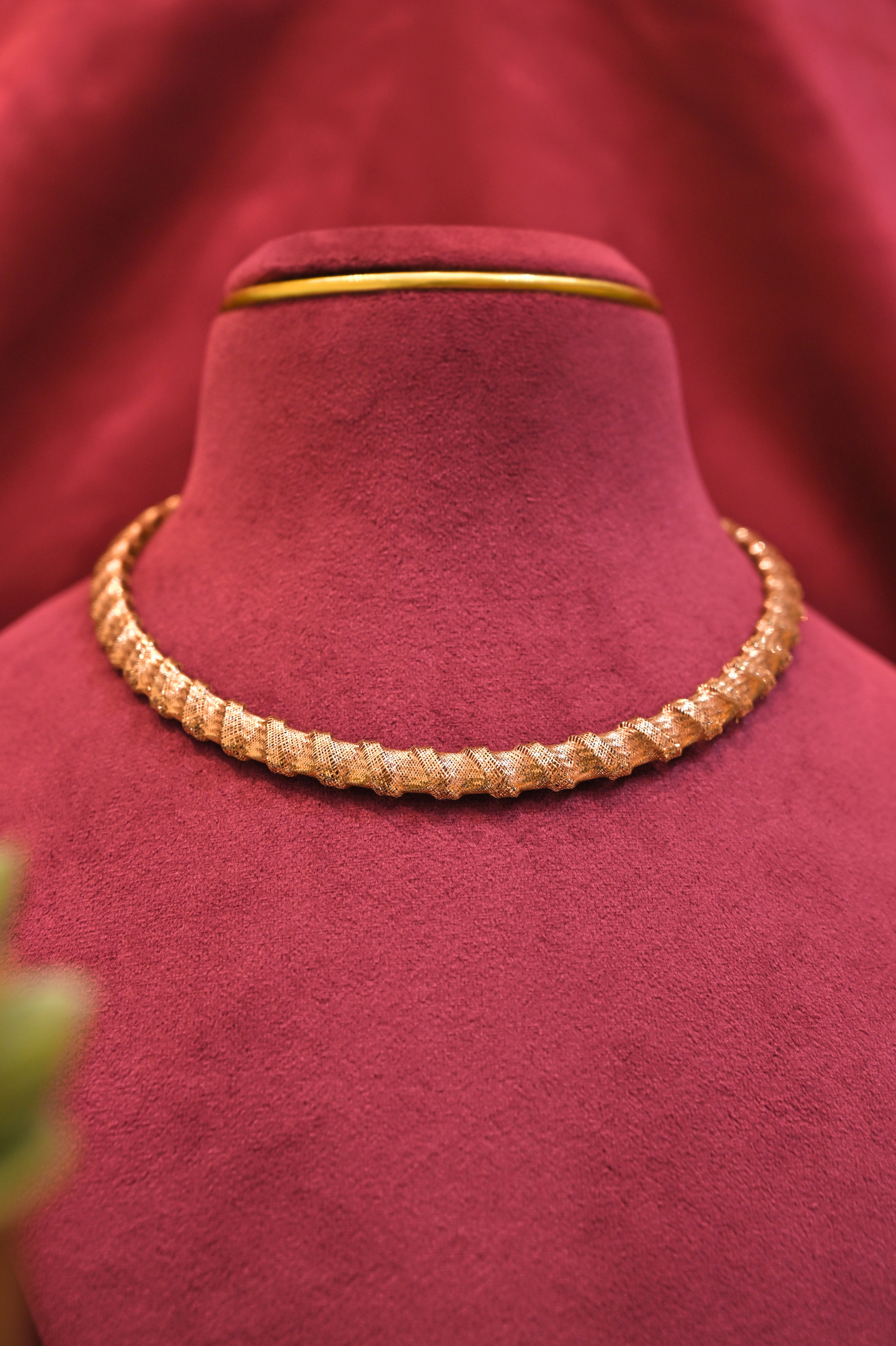 Textured Gold Collar Necklace