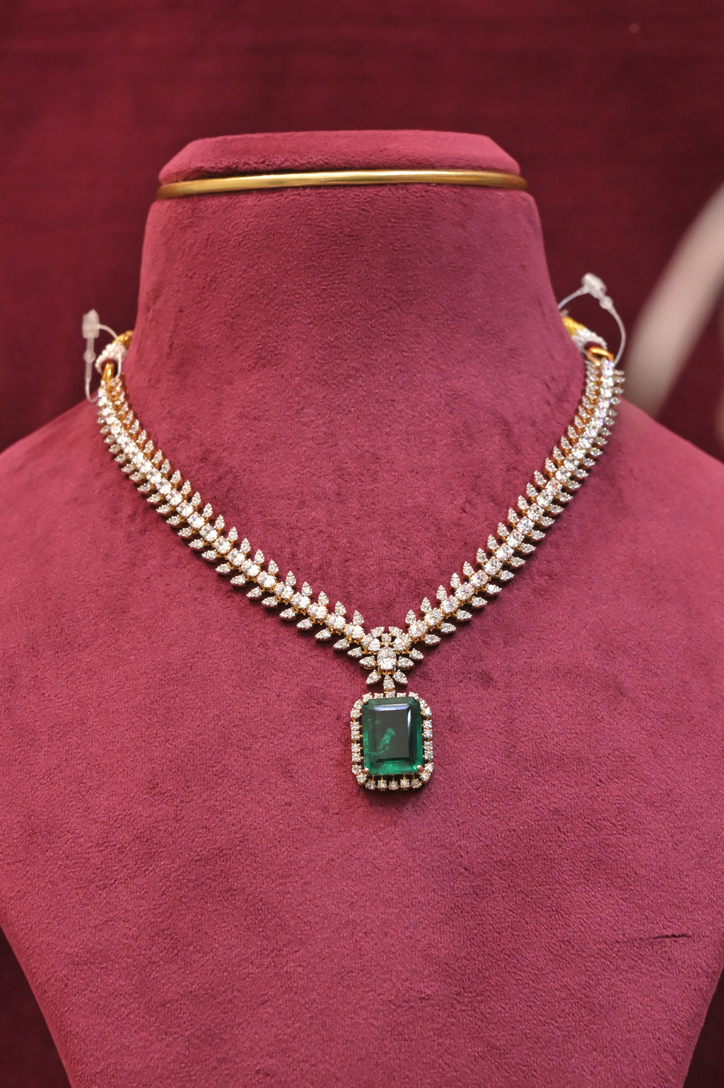 Emerald Green Pendant CZ Necklace