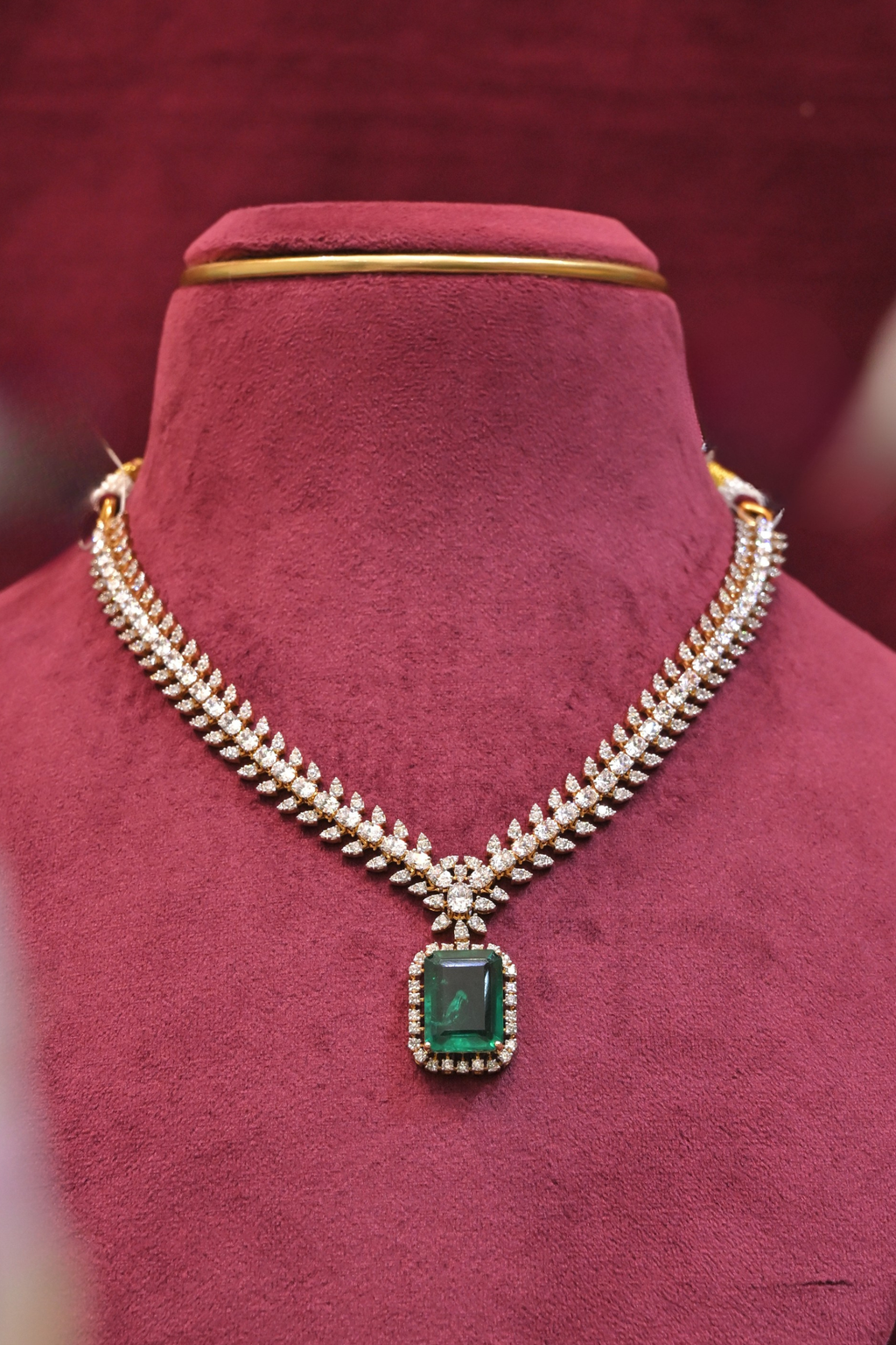 Emerald Green Pendant CZ Necklace