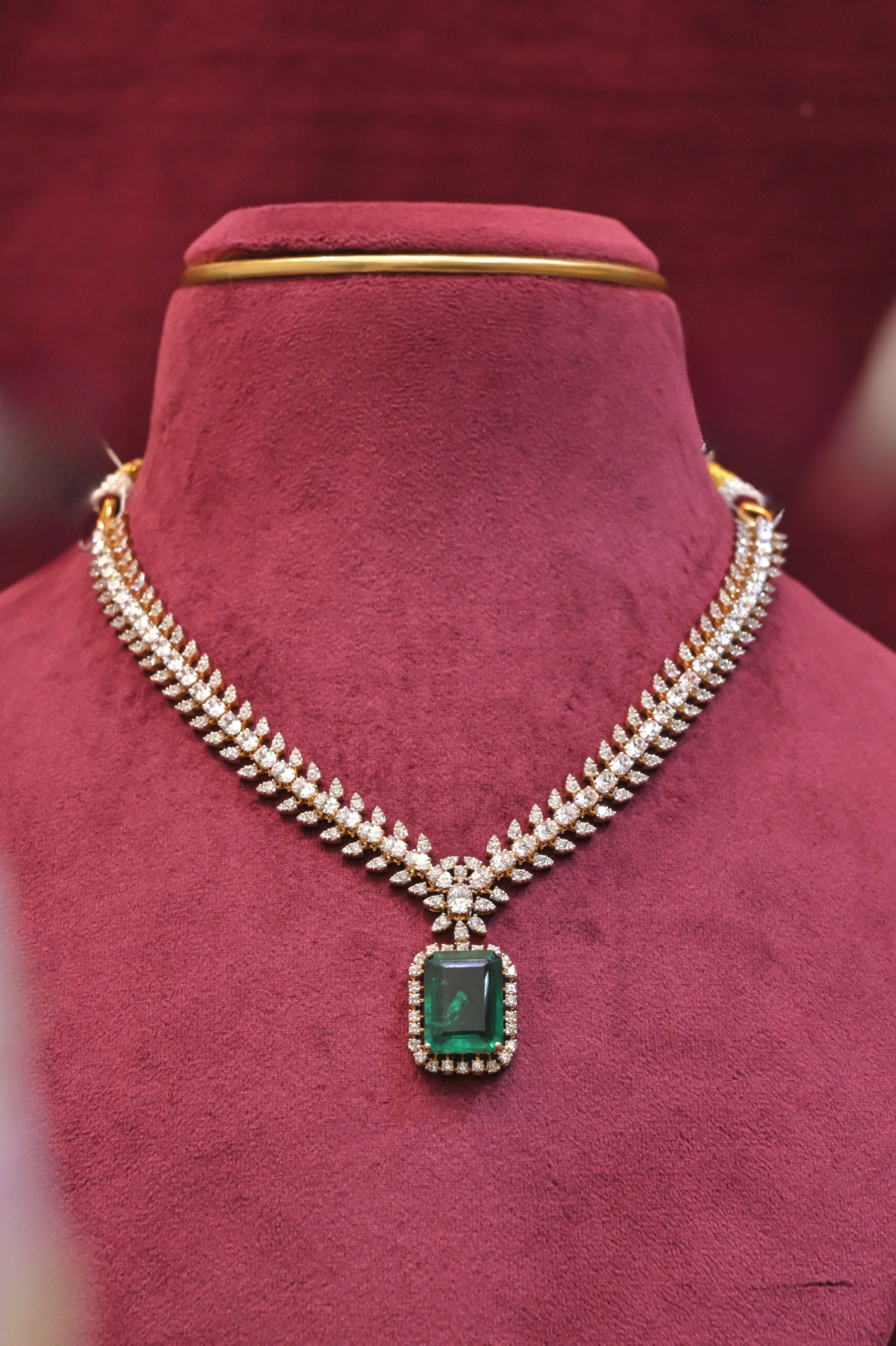 Emerald Green Pendant CZ Necklace