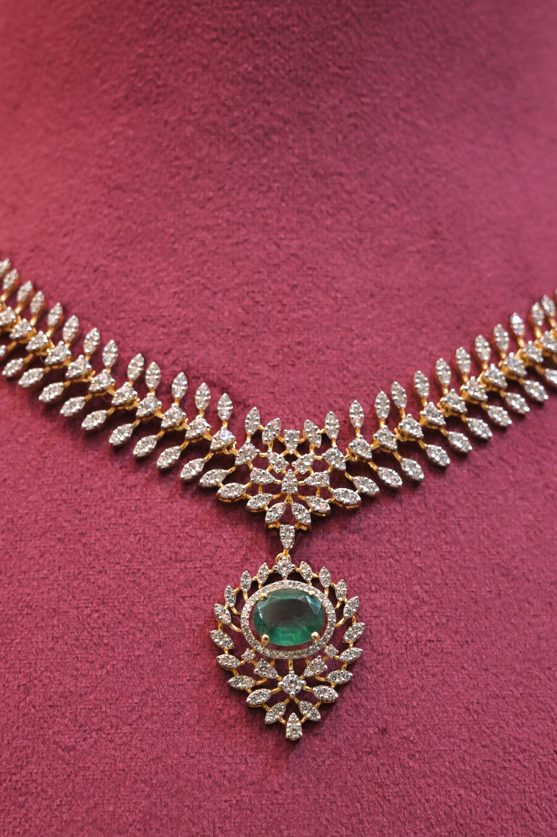 Emerald Drop CZ Necklace