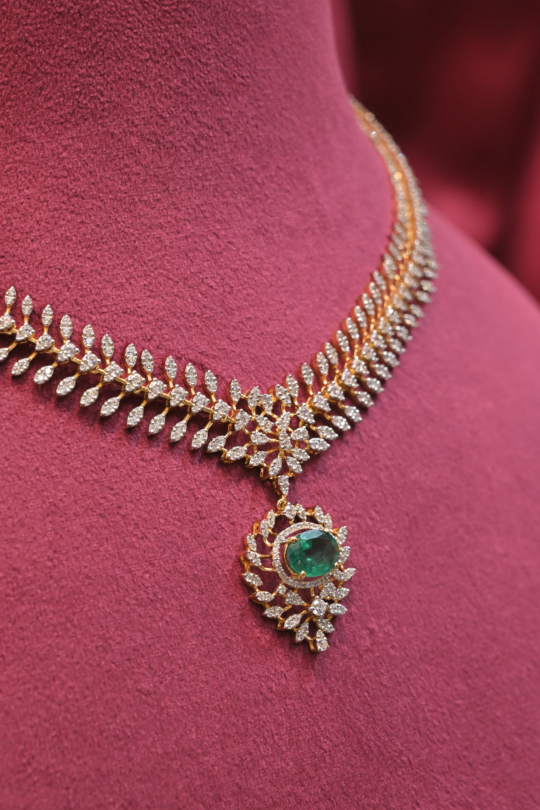 Emerald Drop CZ Necklace
