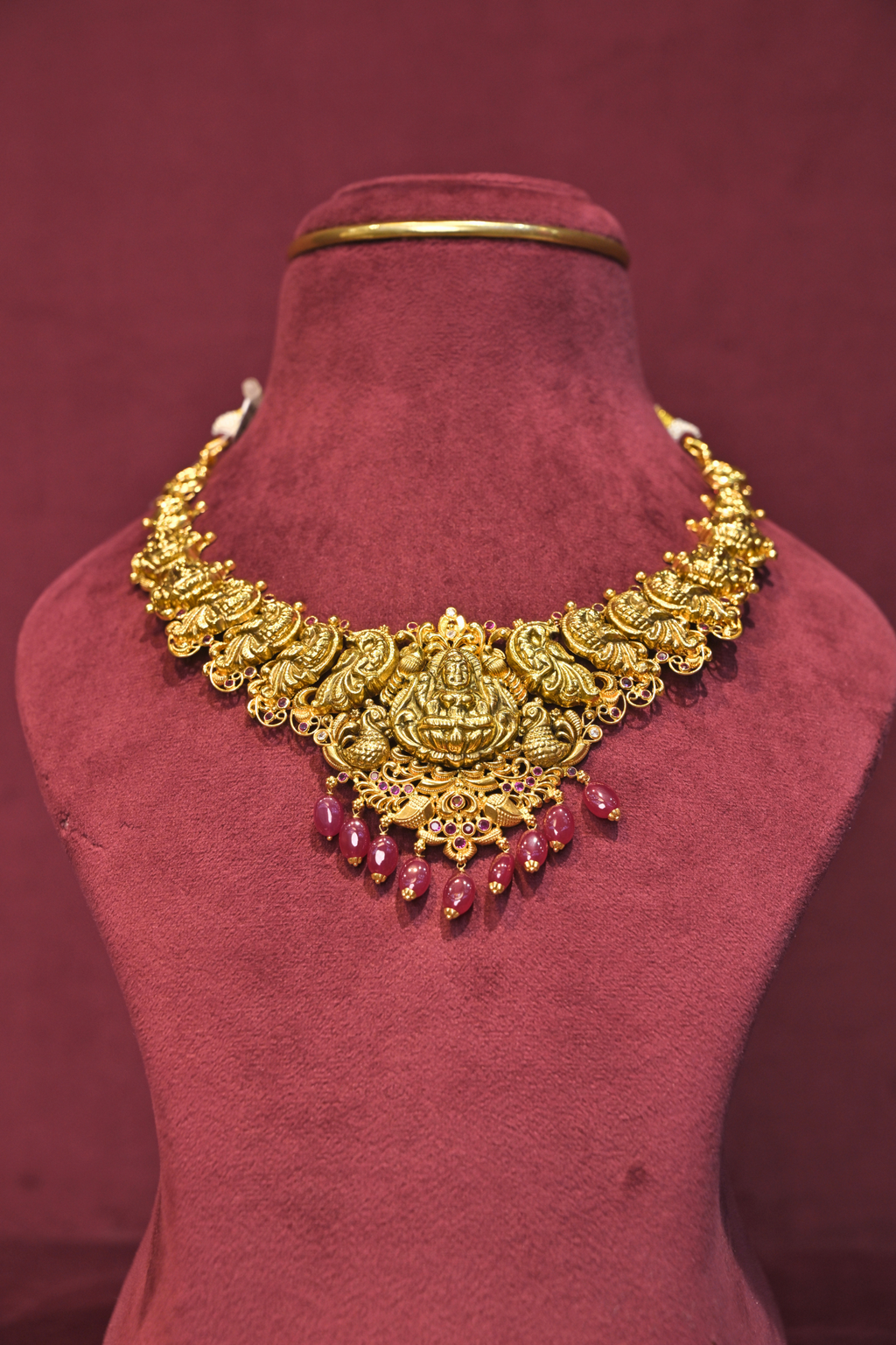 Lakshmi Ruby Temple Choker Necklace
