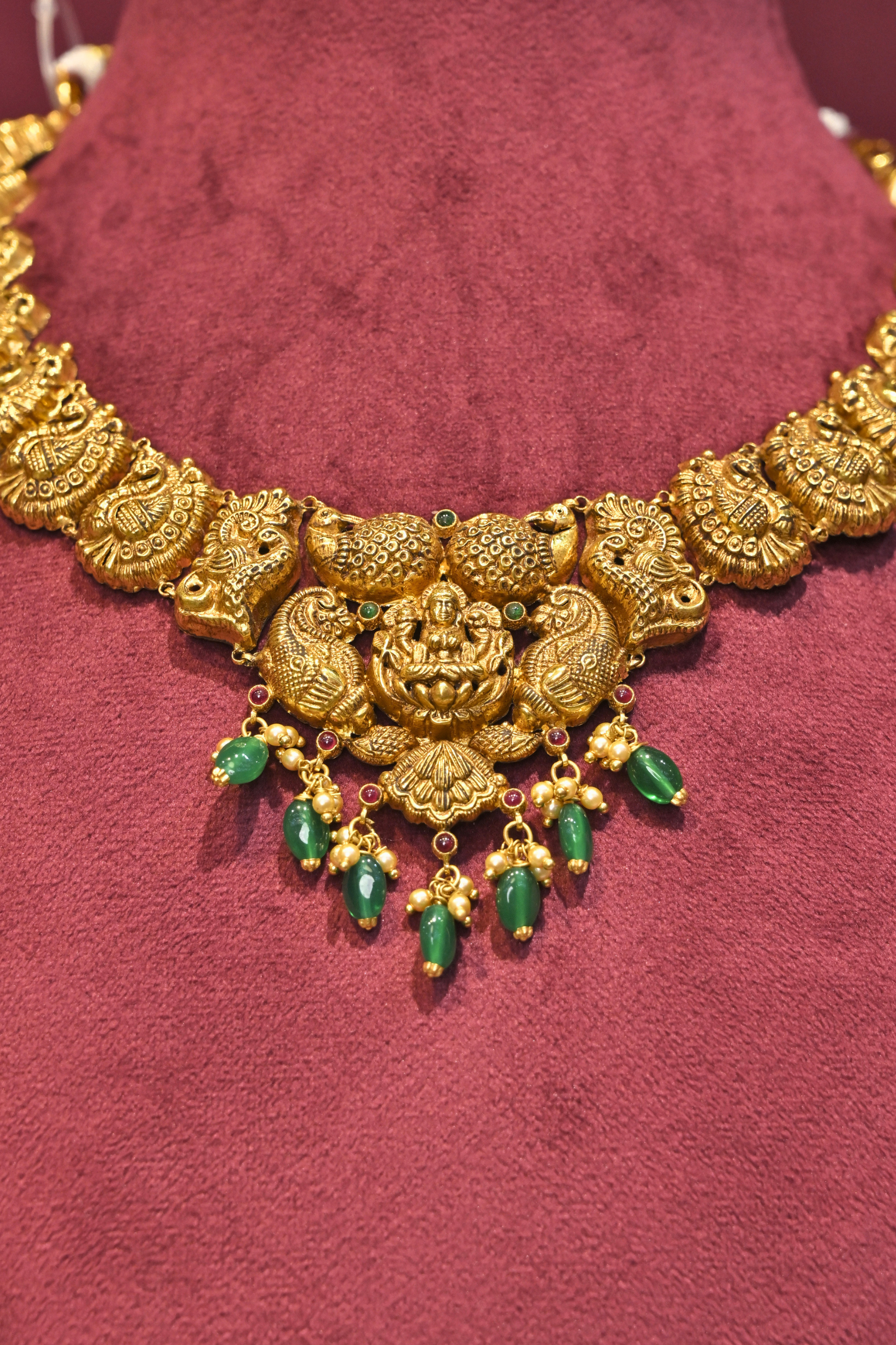 Lakshmi Peacock Temple Choker Necklace