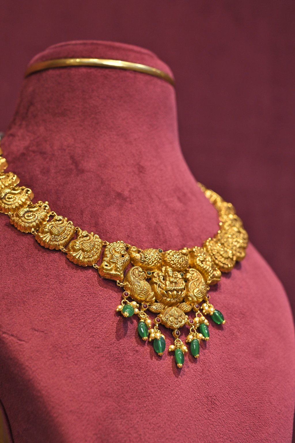 Lakshmi Peacock Temple Choker Necklace