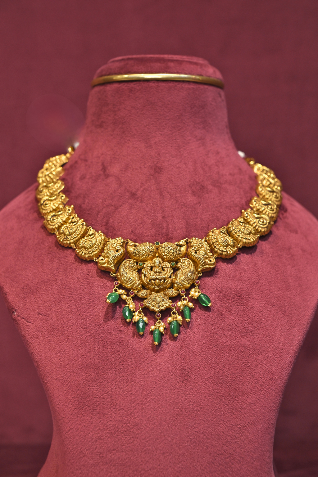 Lakshmi Peacock Temple Choker Necklace