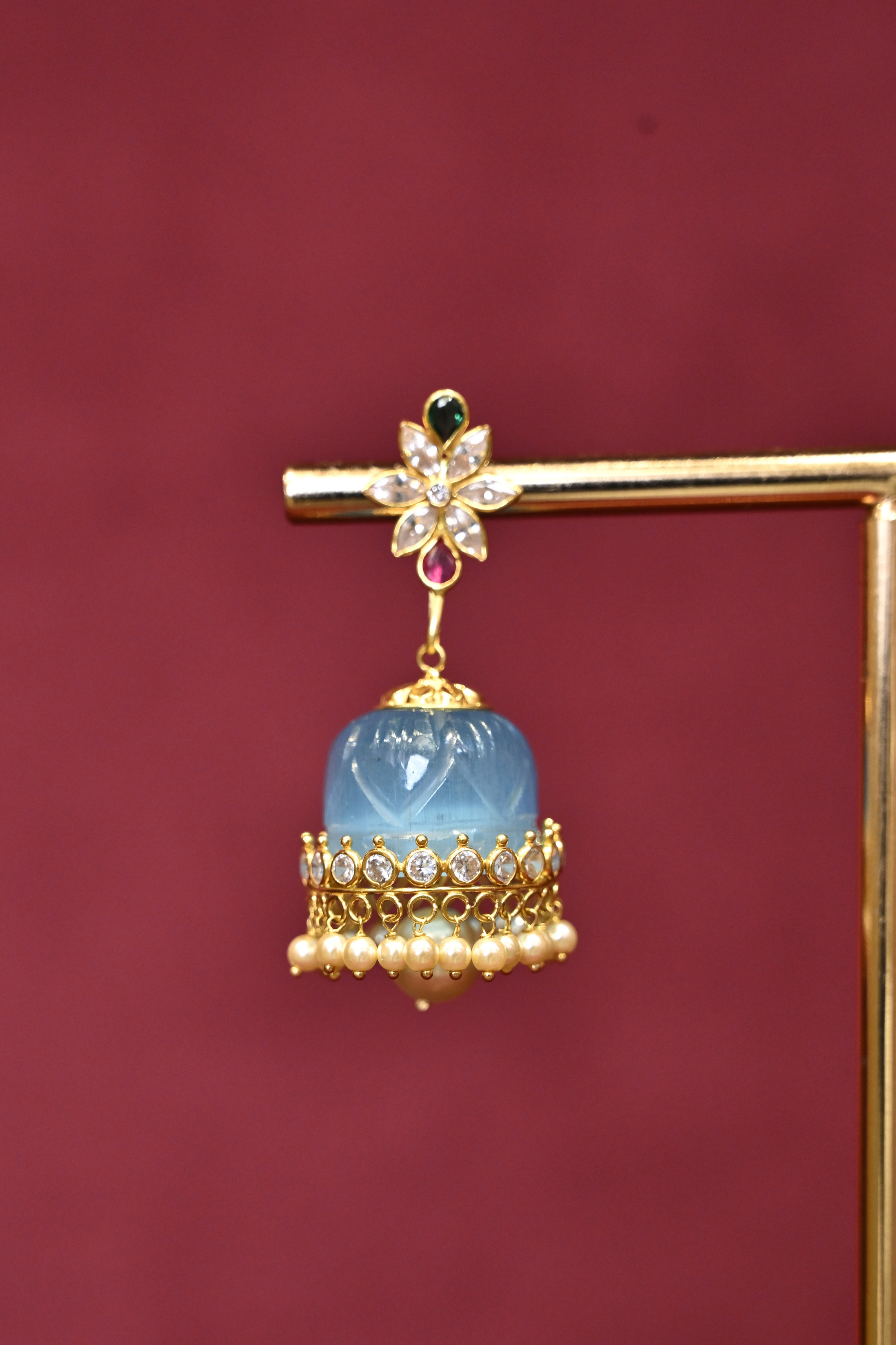 Interchangeable Stone Jhumka Earrings | Multiple Color Options