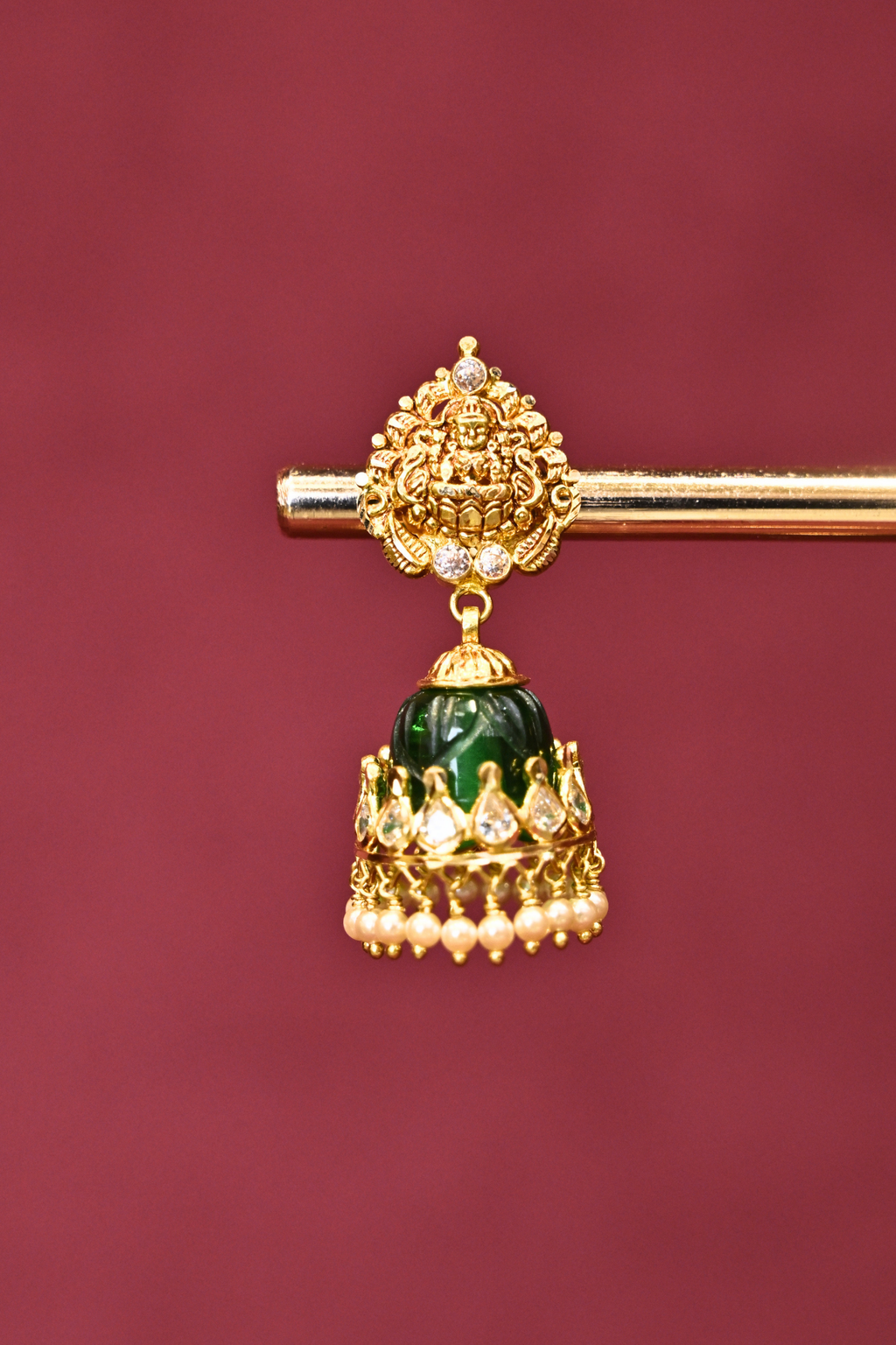 Interchangeable Stone Jhumka Earrings | Multiple Color Options