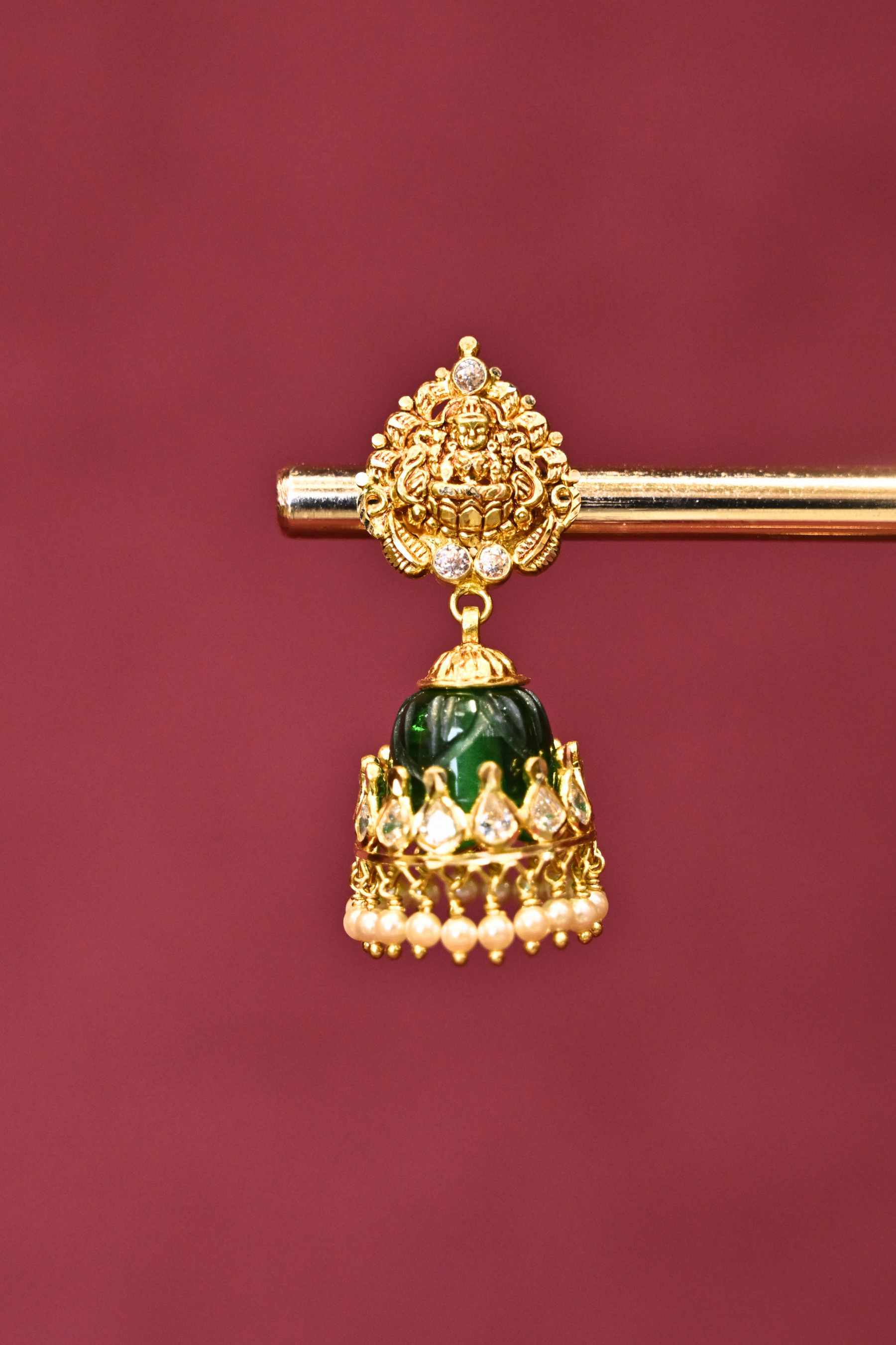 Interchangeable Stone Jhumka Earrings | Multiple Color Options