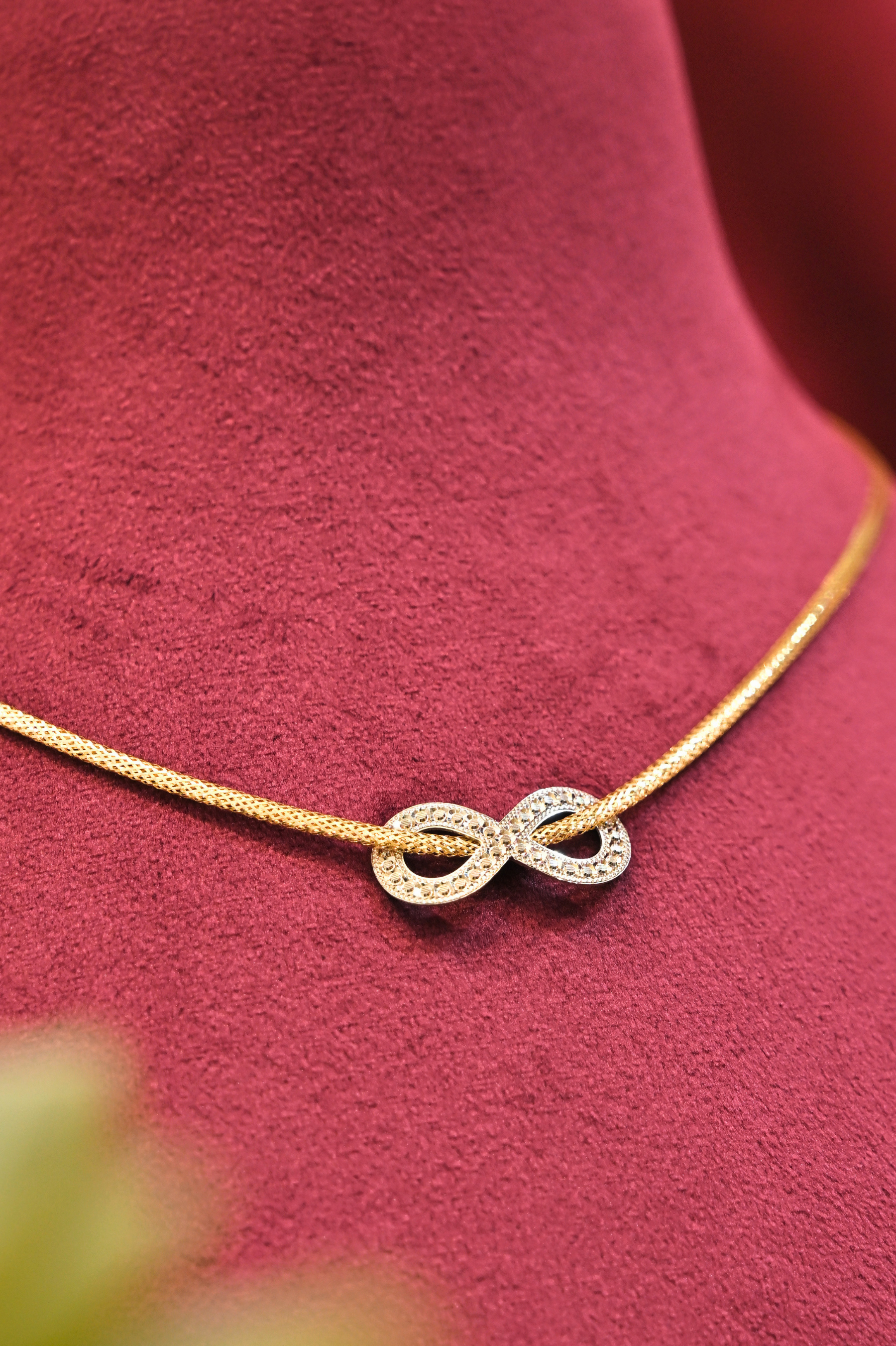 Infinity Motif Gold Pendant Necklace