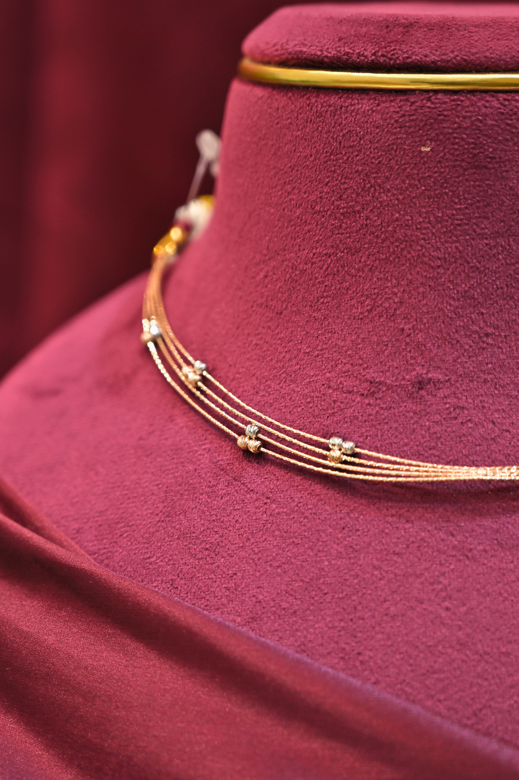 Minimalist Multi-Strand Diamond Accent Choker Necklace