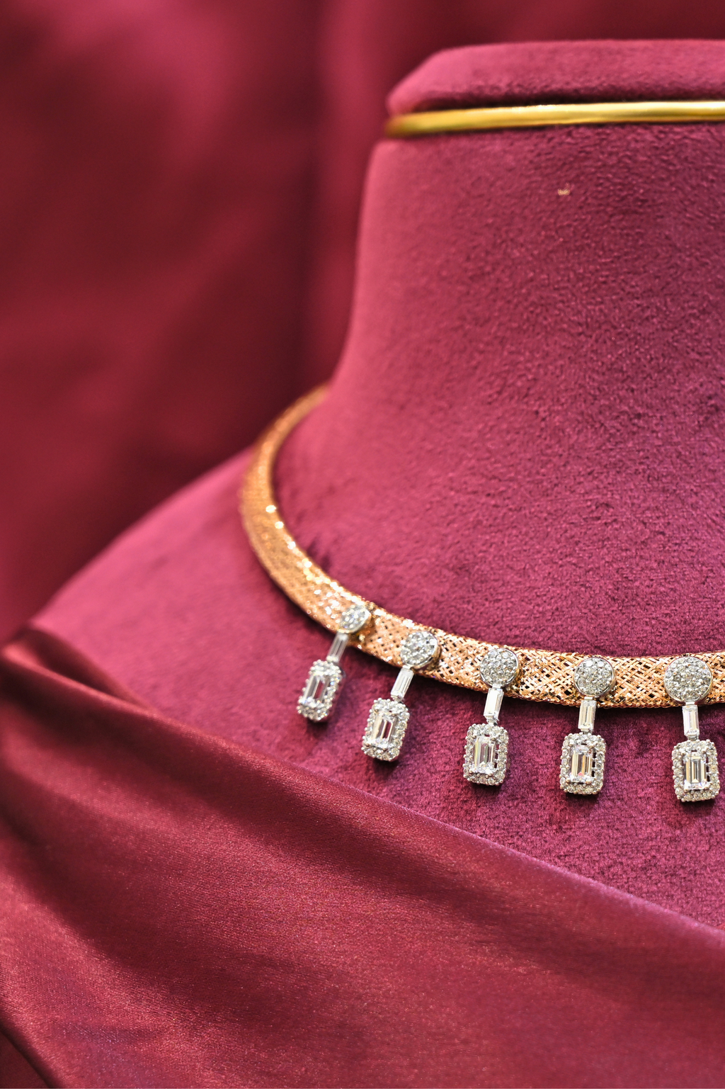 Diamond Drop Fringe Designer Choker Necklace