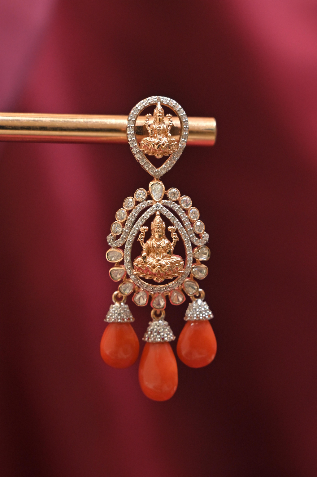 Lakshmi Coral Drop Necklace Set