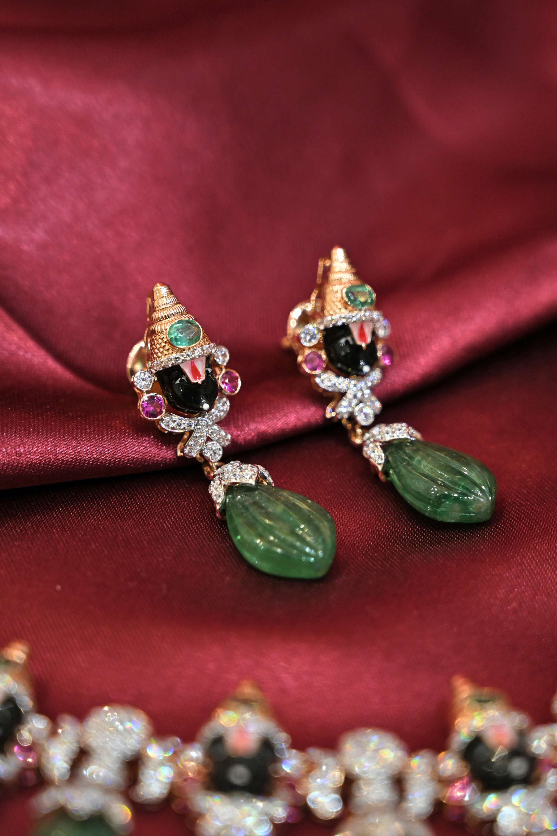 Emerald Drop Choker Set