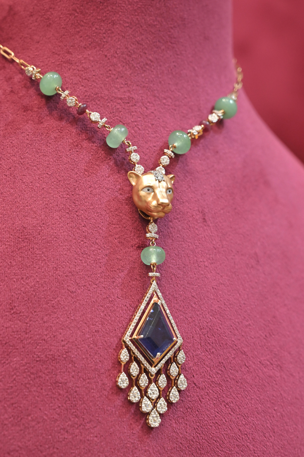 Royal Sapphire Pendant Necklace Set