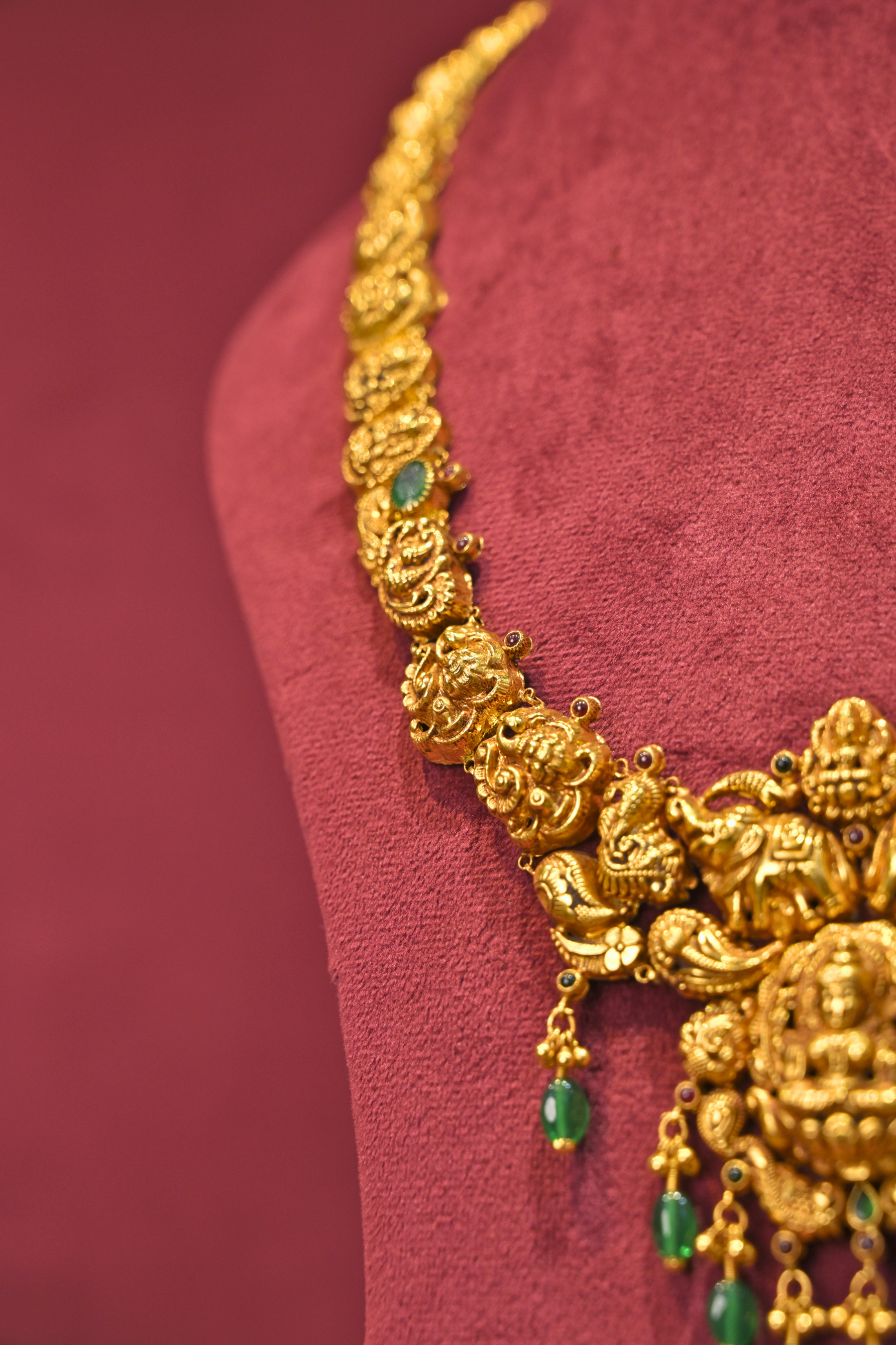 Lakshmi Elephant Heritage Temple Necklace