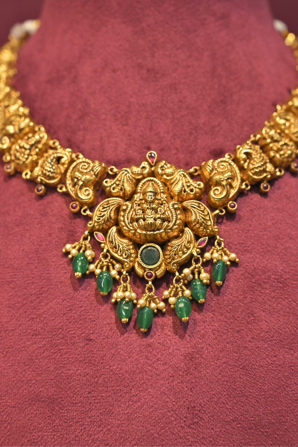 Lakshmi Peacock Temple Choker Necklace
