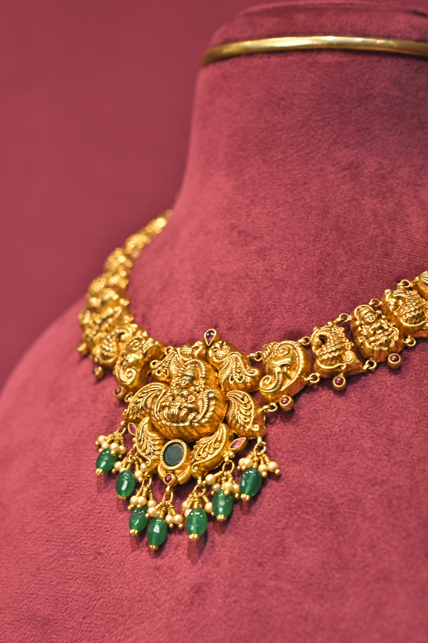 Lakshmi Peacock Temple Choker Necklace
